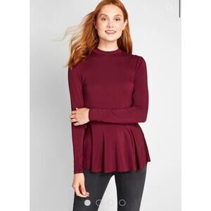 ModCloth Red Peplum Shirt